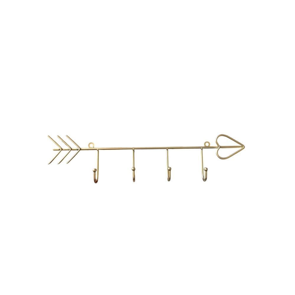 Elegant Gold Arrow Heart Wall Mounted Coat Hanger